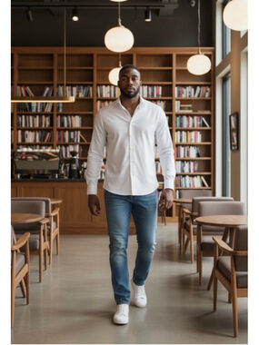 Men's SUITSHOP White Modern Fit Dress Shirt 3XL